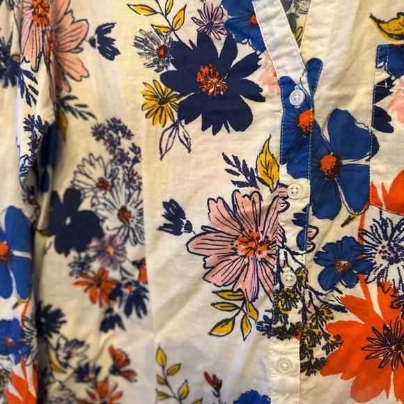 Old Navy Floral-Print Popover Tunic Shirt - Size Large - Picture 6 of 6